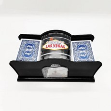 수동 카드 셔플러 덱핸드 크랭크 블랙잭 우노 포커용 플레잉 딜러 머신, 색상: 1. black