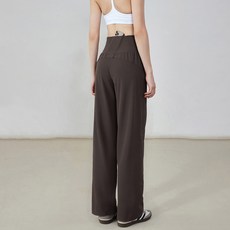 Sopterra 여성용 요가 필라테스 와이드 팬츠 데일리 트레이닝 9부 바지 하이웨스트