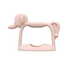 【愛兒房】TGM矽膠穿握固齒器 白金矽膠 手腕穿握型 適3個月以上 (附收納盒), 小象款-粉色, 1個