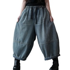 WAWAMOM 여성 기모 배기청바지 겨울 항아리 통바지 밴딩팬츠 GDY35