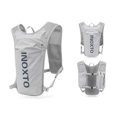 INOXTO 트레일러닝 자전거 사이클링 베스트 물팩 물백 워터팩 워터백 포켓 수납 등산 조끼 백팩 5L, 그린 그레이(Free Size)