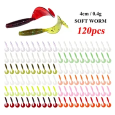 낚시 루어 배스 루어 농어 루어 미노우 크랭크베이트 웜 루어 바다 민물 루어 세트 초보용120Pcs 새로운 소, 01 Mixed color