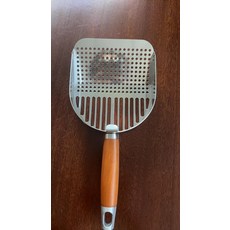 304不鏽鋼貓砂鏟 斜面設計, 不锈钢原色(圆孔眼), 1個