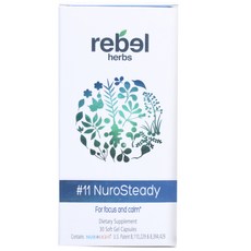RebelHerbs Nuro Steady專注穩定軟膠囊, 30顆, 1罐