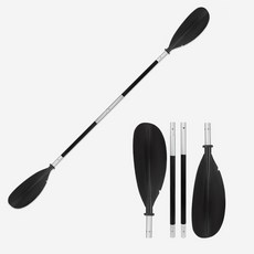 四段雙頭槳 鋁合金船槳 獨木舟划槳 皮划艇划槳 四節組合槳 台灣出貨, 黑色四段雙頭槳