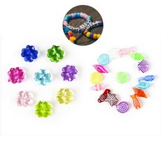 더문샵 아크릴 비즈 팔찌만들기 15mm 키링부자재 동대문비즈 악세사리부자재 원석비즈 팔찌제작, 크로바