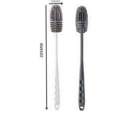 실리콘 컵 브러시 우유 병 청소 ​​긴 손잡이 물병 클리너 유리 ​​주방 도구, 1개, 5)2PCS  Mixed 색상