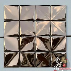 필앤스틱 벽지 스티커 메탈 모자이크 타일 거울 표면 블랙 실버 장식, 14. 75Mm rose gold