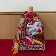 京綸 1尺3 神明衣 潮繡 潮州繡 手工精製 傳統神明服飾 信仰空間莊嚴呈現, 仙鶴藍,1尺2, 1個