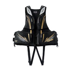 源豐釣具 GAMAKATSU GM-2197 新款救生衣 漂浮背心 浮力背心 磯釣 海釣 釣魚, 黑金LL