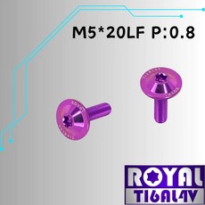 ROYAL 鈦合金 M5*20LF P:0.8 薄型飛碟頭螺絲, 1個