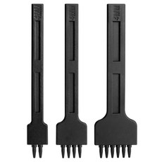 Evponk 3개 가죽 스티칭 펀치 세트 4mm 2/4/6 클로 투스 끌 도구 DIY 공예 재봉 신발 수리용 다리미를 찌르는