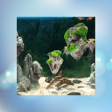 인조수석 부유형 수조조경용 어항장식 자연스러운느낌 이끼돌 부석장식, 1개, 1cl1 1공중돌장식-소