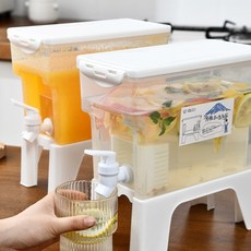 大容量冰箱涼水壺帶龍頭耐熱塑料密封果汁壺冷水壺3.5L, 1個, 白色:3.5L, 1L