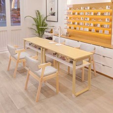 로그 네일 테이블 시술대 인테리어 네일아트 뷰티 샵, 1개, 80x40x78cm 2단 로그프레임