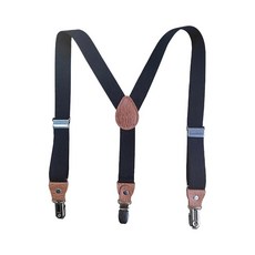 GSHLLO 남아용 조절 가능한 멜빵 Y 모양 강한 클립 패션 탄성 교정기 바지 교정기 블랙. 129374