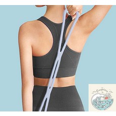 우솝상점 홈트 8자 스트레칭 튜빙밴드 블루 휴대용 등운동 어깨운동