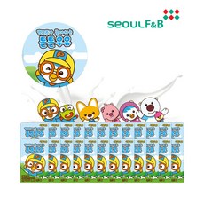 서울에프엔비 뽀로로가 좋아하는 튼튼우유 140ml 24팩 1박스 멸균 흰우유 음료, 3.36L