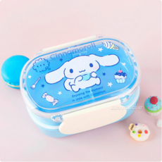 산리오 시나모롤 변신 밀폐 2단 도시락 아이 어린이 유아 아동 도시락통 어린이집 유치원, 1개, 블루