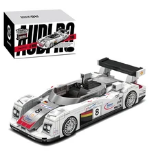 PB8813 R8 1:32 익스트림 스피드 레이싱카 모델 391피스 블록 조립 군용 트럭 어린이 및 수집가용 선물, 01 PB8813 with box