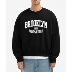 언더오프 UNDEROFF 세미 크롭 맨투맨 스웨트 브루클린 블랙