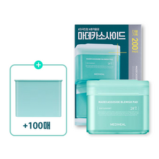 [가성비] 피부흔적 메디힐 마데카소사이드 흔적 패드 100매 + 100매(리필용) 총 200매 피부 저자극 잡티 페이스 관리, 100매입, 2개