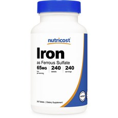 nutricost 鐵錠, 1瓶, 240顆