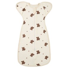 厚款蝴蝶包巾 秋冬嬰兒睡袋 可開袖防踢被 新生兒襁褓 星星熊 M碼 0-6個月