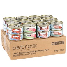 한캔뚝딱 고양이 프리미엄 습식 간식 캔 24p 세트, 치킨콤보, 1세트, 85g