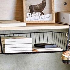 무타공 언더 선반 걸이형 책상 밑 서랍 철제 수납 수납함, 화이트