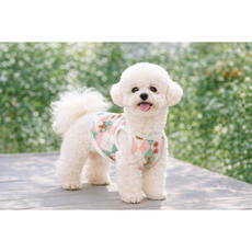 강아지 곰돌이 체크 여름 나시 노바하우스, 1개, 곰돌이 체크 나시 핑크민트