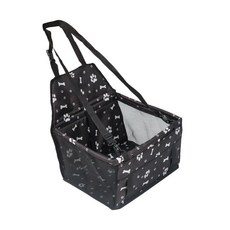캐리어 도그 카시트 커버 애완동물 운반용 자동차 접이식 해먹 가방 소형견용 시트, 1개, 4. Black with Paw Print