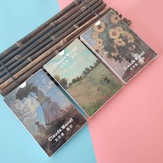 留言明信片100張世界各地城市旅行風景明信片可愛動漫明星文藝勵誌大學卡片－, 莫奈三季 共100張, 1個