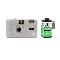 코닥 토이카메라 M35 + 후지 필름 C200, 1세트, kodakm35gray