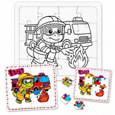 TBZ 만들기대장-퍼즐채색그림-소방대원, 상세페이지 참조