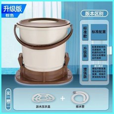 手動免電脫水機家用學生宿舍學生宿舍迷你甩乾水桶手拉式小型衣服, 卡其色【升級款】無降聲頂蓋, 1個