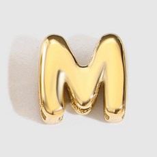 EMANCO 스테인레스 스틸 DIY 목걸이 버블 편지 팔찌 미니 3D 만들기위한 쥬얼리 디자인 세련된 매력, XP46998 M, Gold Color, 1개