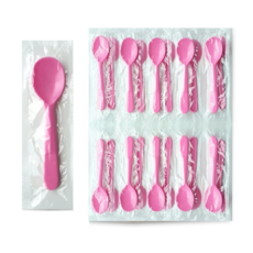 생활을그리다 디저트 아이스크림 스푼 소 8.5cm 개별포장 러블리 핑크, 200개, 1개