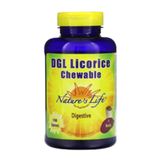 네이처스라이프 DGL 감초 뿌리 추출물 글리시진 제거 츄어블 100정, 100 정, 1개