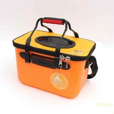 복단지 자동문 밑밥 채집통 하드케이스 24L 오렌지 국산 낚시미끼통