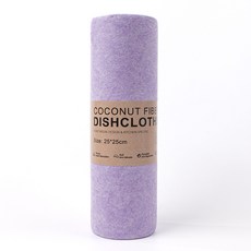 Rrmeet 천연 코코넛 섬유 주방수세미 주방 팜유클리너 20매, 보라색, 1개