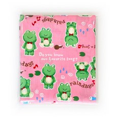 소폭코튼 면 원단 1/2야드 110x45cm 개굴핑크, 일러스트, 1개