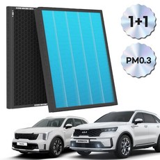 1+1 PM 0.3 에어컨필터 활성탄 블루 초미세먼지, 2개, 쏘렌토MQ4 [FCP-17] 2개, 쏘렌토MQ4 [FCP-17]