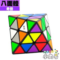 小丸號方塊屋【奇藝】轉面八面體 FTO 黑底彩瓷貼片 磁力版 異形方塊 入門 魔術方塊 魔方, 1個, 八面體 黑底彩瓷貼片