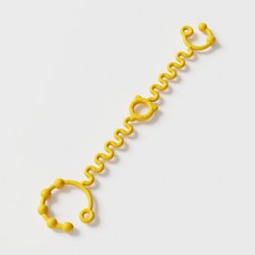 DFMEI 兒童玩具防掉鏈牙膠繩寶寶奶瓶掛繩嬰兒硅膠加粗防丟鏈食品級, 1個, 如圖, 黃色S形防掉鏈(珠光袋裝)