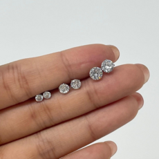 써지컬 스틸 316L 큐빅 귀걸이 3종 세트 3mm 4mm 5mm