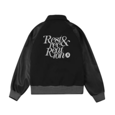 韩国Rest RR clottyteam复古拼色羊毛呢棒球服夹克外套女潮宽松