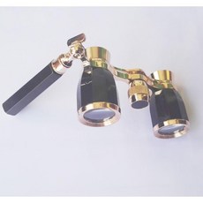 미니 쌍연경 콘서트 망원경 휴대용 손잡이 오페라글라스 빈티지, T