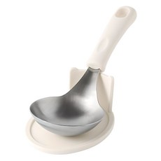 Maxcook 不鏽鋼上菜匙 料理湯勺 + 湯勺架組合, 1套, 白色