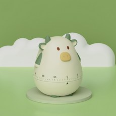 프라홈 기계식 수동 동물 운동 공부 타이머, 카키 송아지, 1개